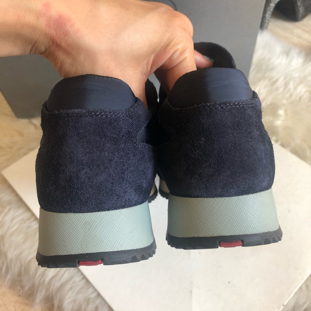 Authentic Prada Navy Suede Runners Sneakers Shoes - Picture 3 of 8